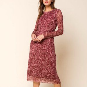 WEST OF MELROSE Petal Talk Mesh Bodycon Midi Dress